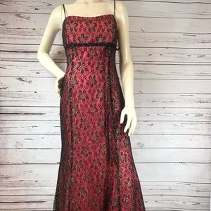 Pink and Black Lace Homecoming Dress Size M EUC